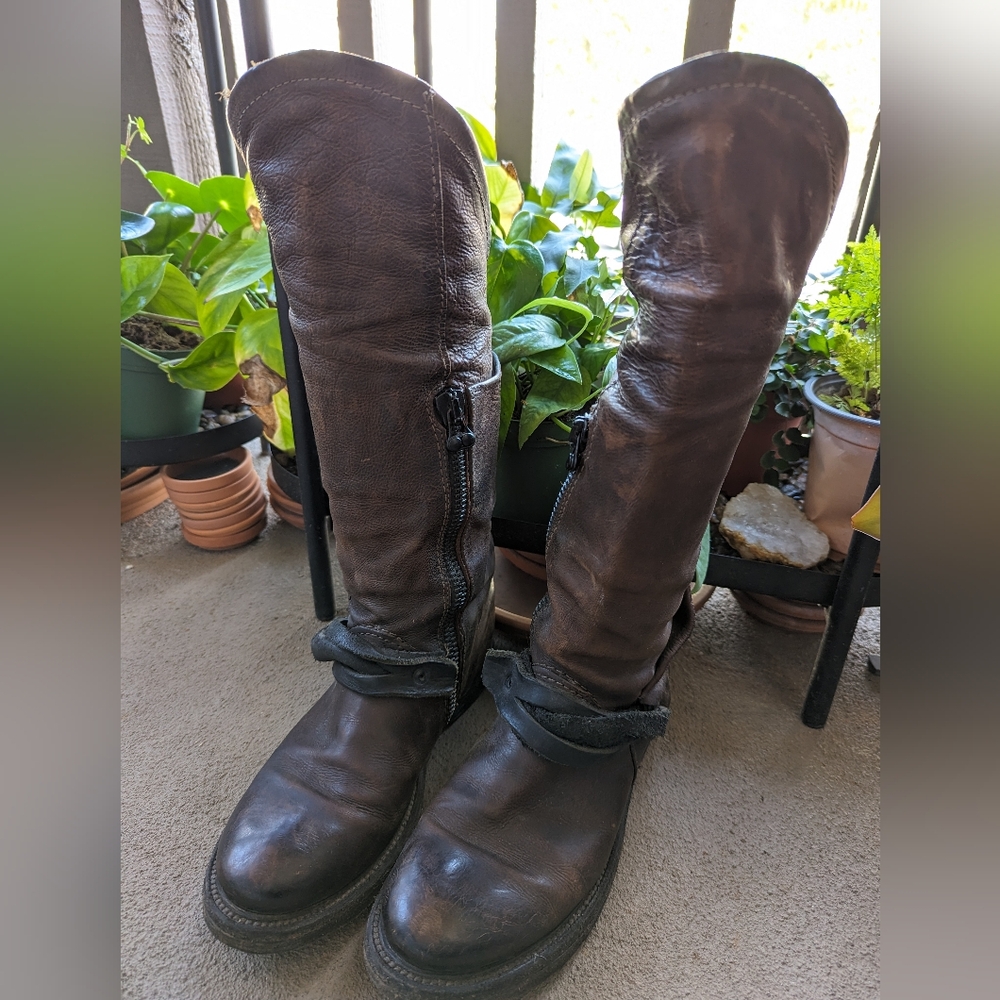 A.S.98 Brown Leather Mid height Boot Free People